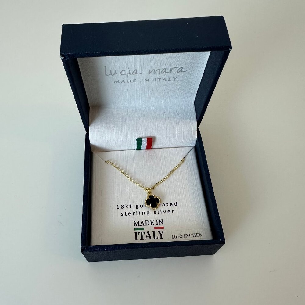 Lucia Mara Gold Plated Sterling Silver Clover Necklace